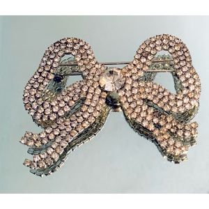 Rachel Abrams Vintage Rhinestone Bow Pin
